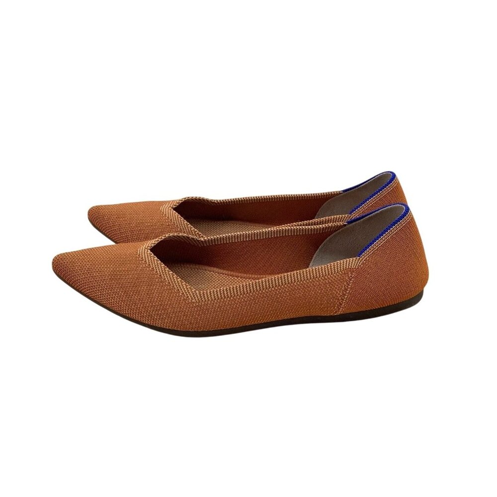 Women’s Rothy’s Pointy Toe Flats Burnt Orange Slip On Ballet Shoes Size 7.5 - Picture 5 of 8